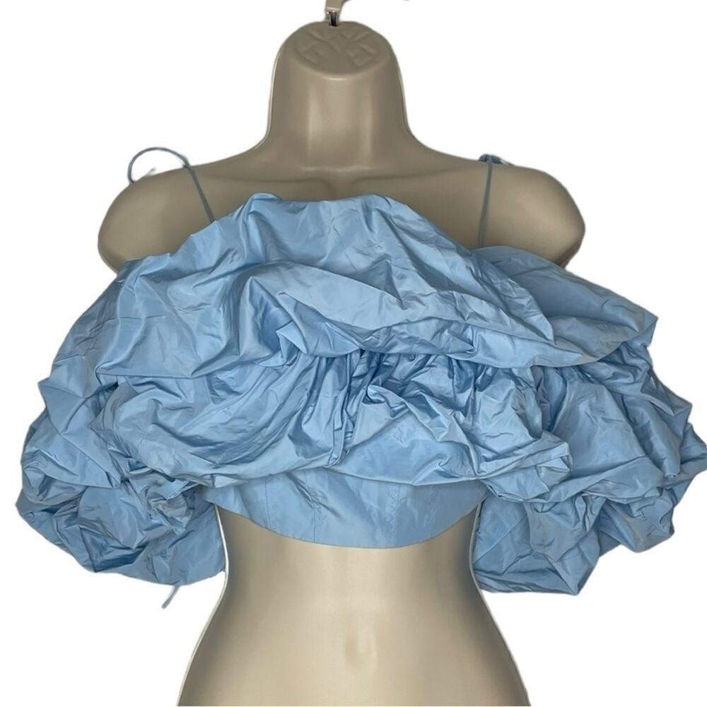 Anna October Light Blue Ruffled Crop Top - Picture 5 of 15